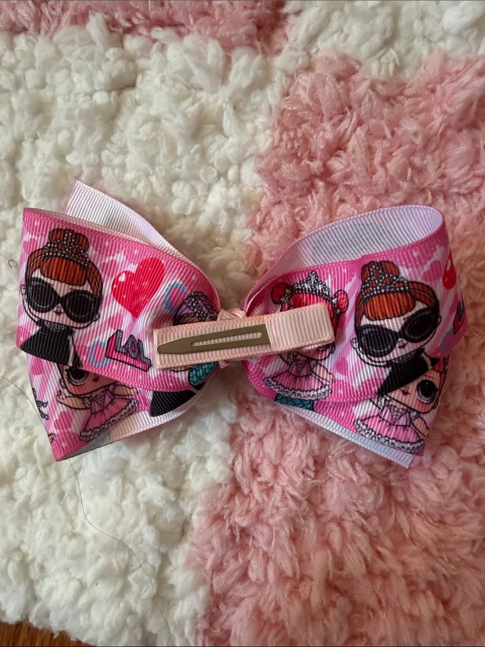 Assorted Girls' Hair Bows - Pink, Black, Green, White, Multicolor